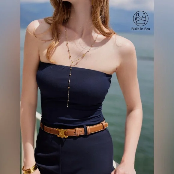 NWT OGL Eco-SkinKiss® Non-slip Essential Tube Brami Top - Midnight Navy Size S - Picture 13 of 16